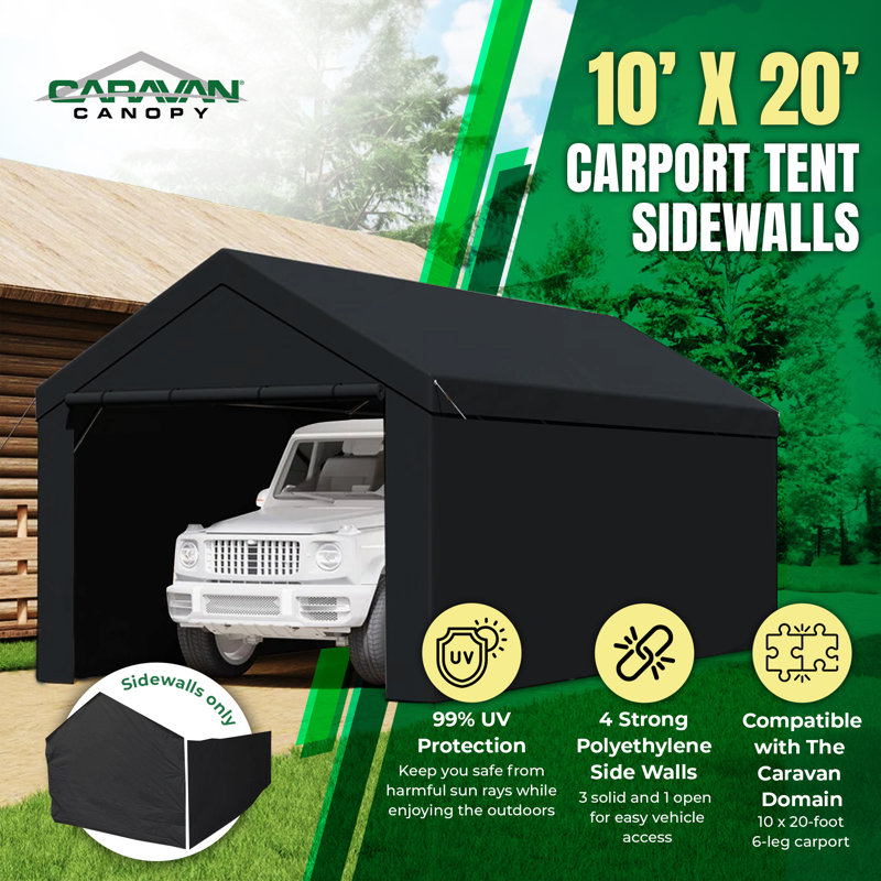 Caravan Canopy 10 Ft. W x 19.5 Ft. D Patio Gazebo Canopy Side Walls Reviews Wayfair